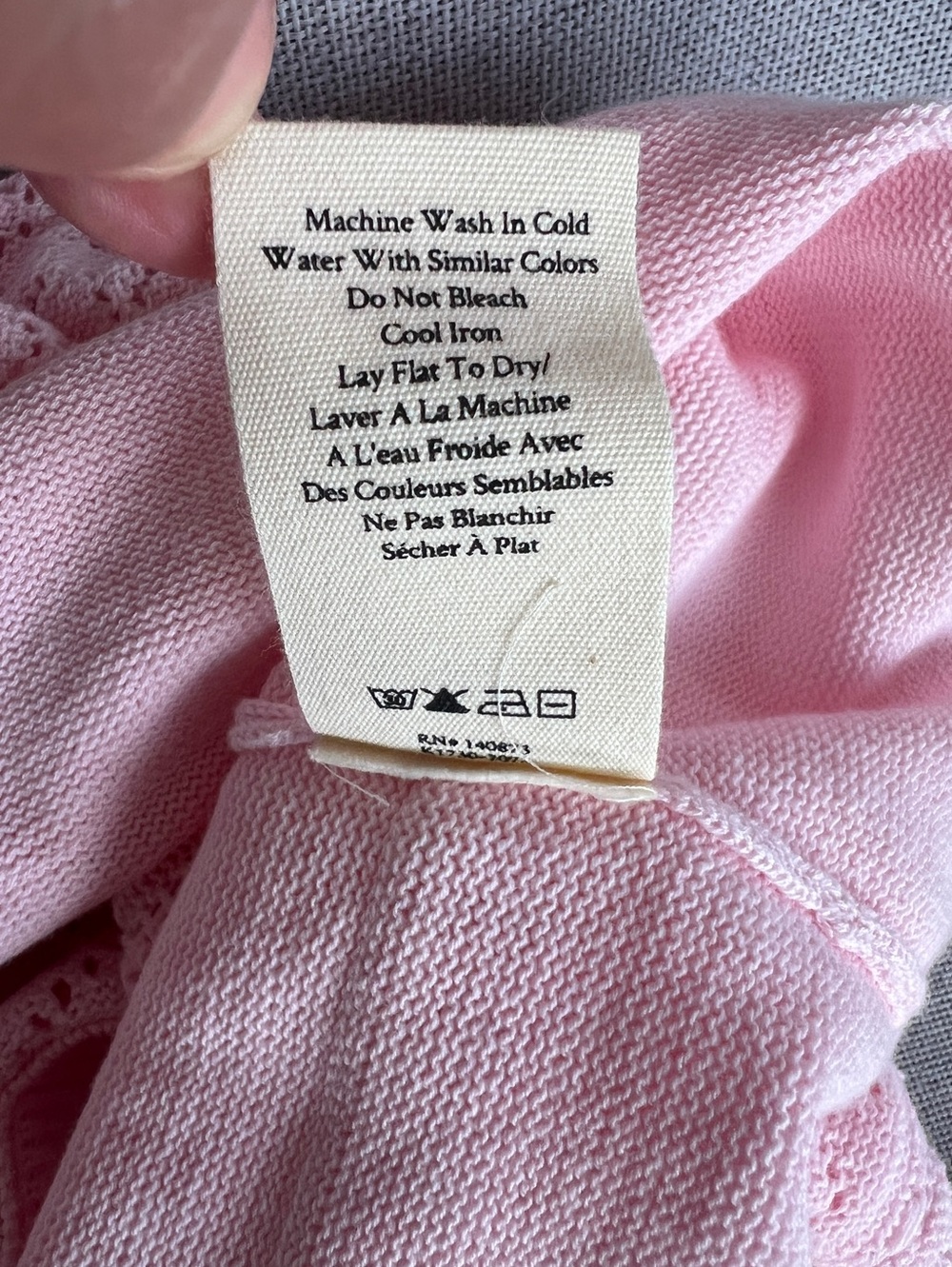 LoveShackFancy Ballerina Pink Baudin Bow Pointelle tiered knit mini skirt size L - Picture 12 of 16